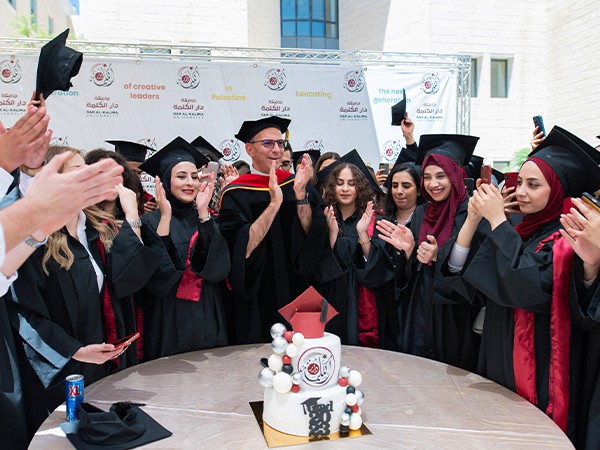 Training of Dar al-Kalima University students for graduation ceremony 2023